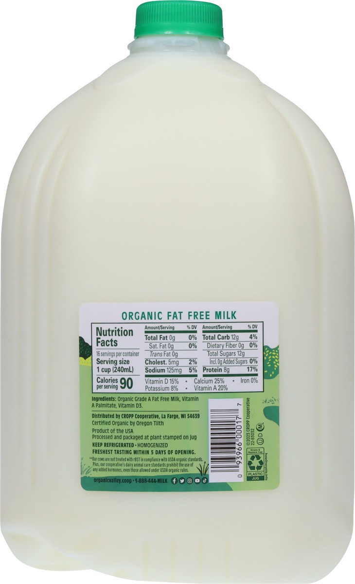 slide 5 of 9, Organic Valley Skim Milk - 1gal, 1 gal