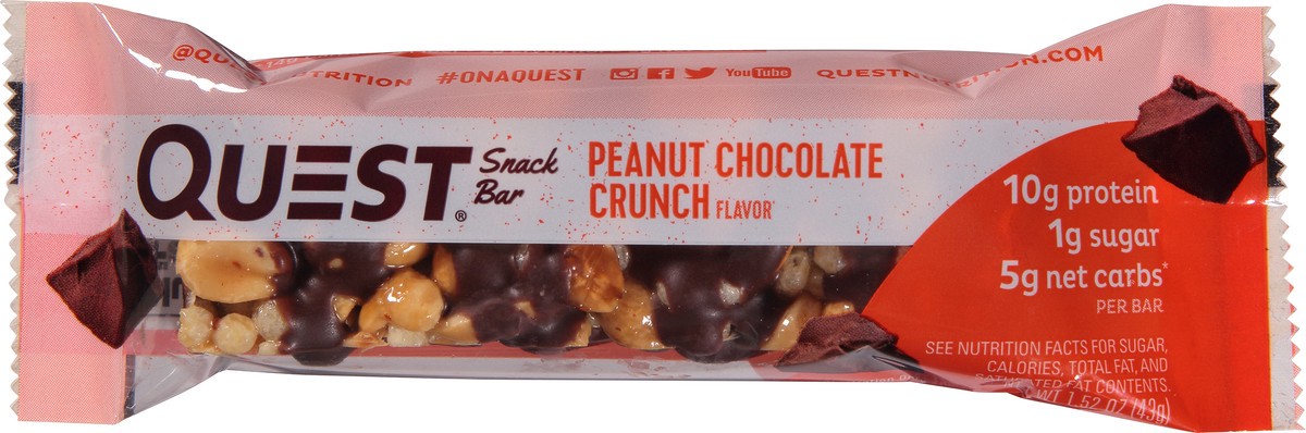 slide 1 of 12, Quest Peanut Chocolate Crunch Flavor Snack Bar 1.52 oz, 1.52 oz