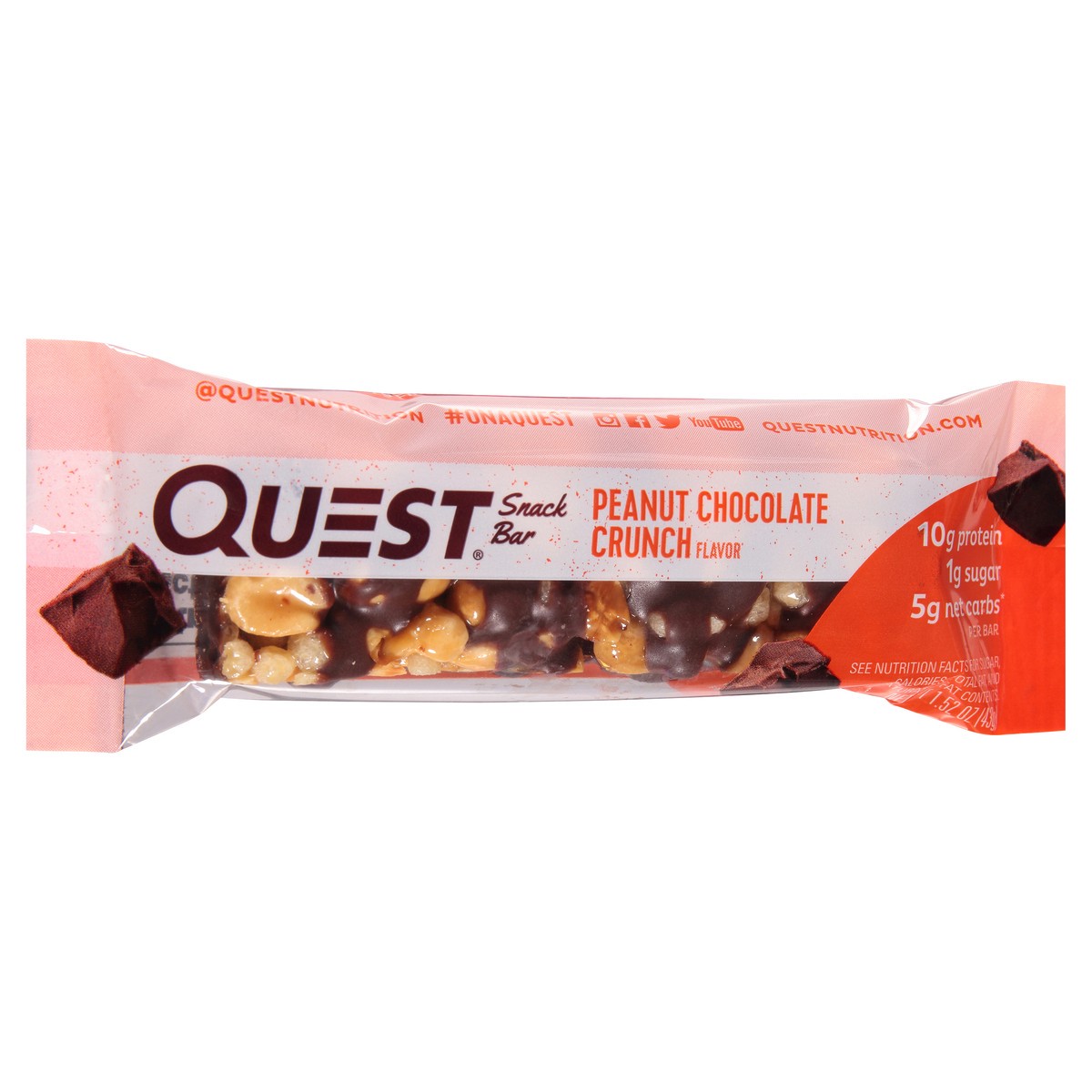 slide 8 of 12, Quest Peanut Chocolate Crunch Flavor Snack Bar 1.52 oz, 1.52 oz