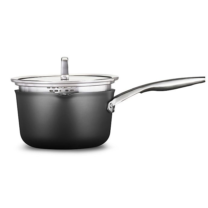 slide 1 of 7, Calphalon PremierHard-Anodized Nonstick Covered Saucepan, 3.5 qt