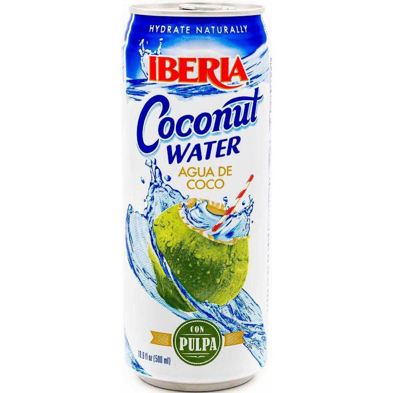 slide 1 of 1, Iberia Coconut Water with Pulp - 16.9 fl oz Can, 16.9 fl oz
