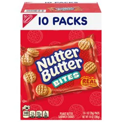 Nutter Butter Bites Peanut Butter Sandwich Cookies, 10 - 1 oz Snack Packs