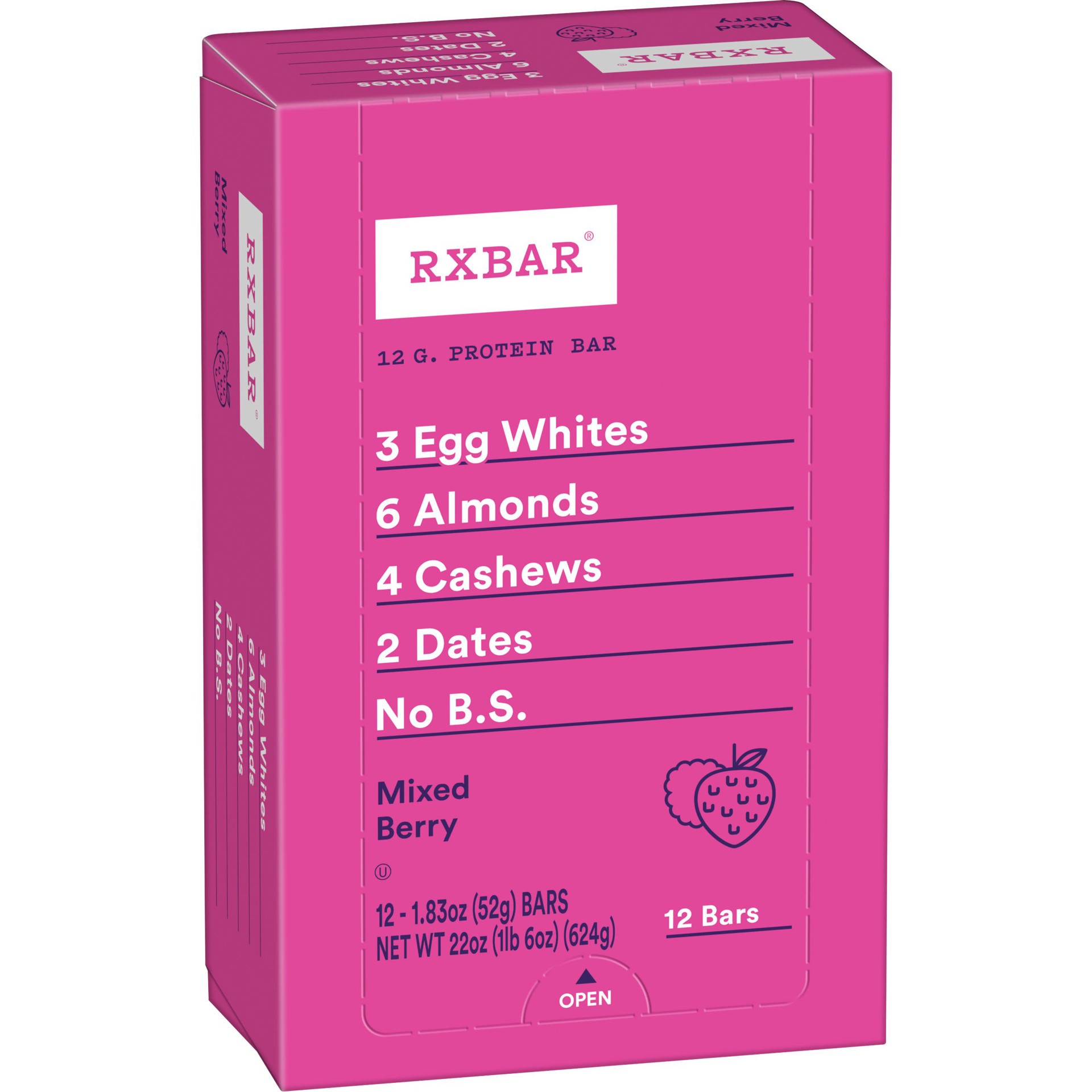 slide 1 of 6, RXBAR Protein Bars, Mixed Berry, 22 oz, 12 Count, 22 oz