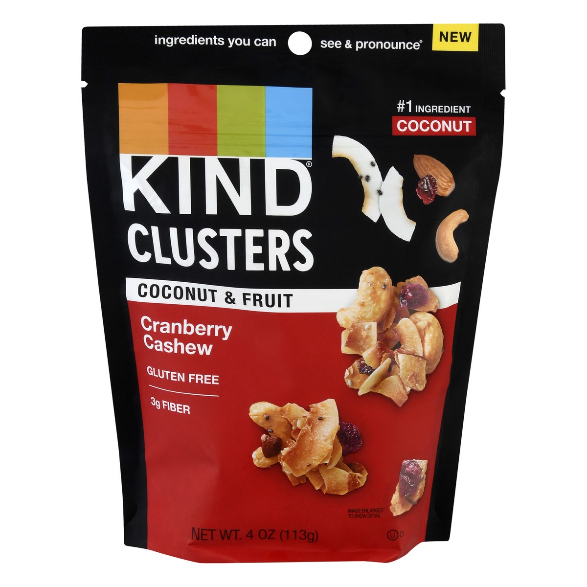 slide 1 of 10, KIND Coconut & Fruit Cranberry Cashew Clusters 4 oz, 4 oz