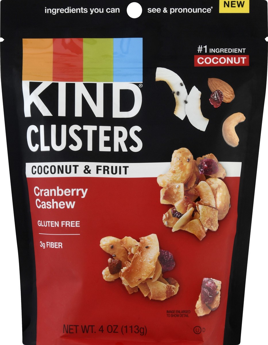 slide 9 of 10, KIND Coconut & Fruit Cranberry Cashew Clusters 4 oz, 4 oz