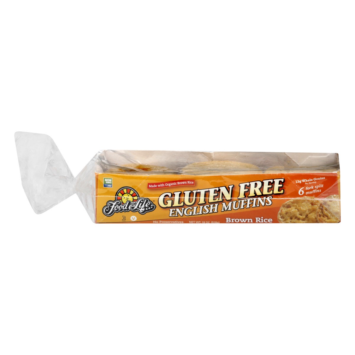 slide 1 of 1, Food for Life Gluten Free Brown Rice English Muffins, 18 oz