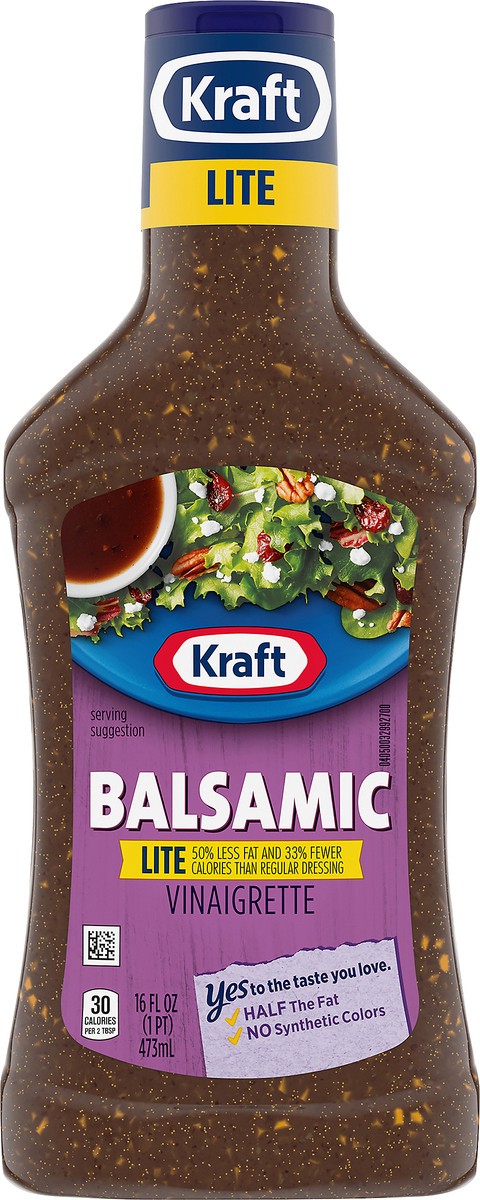 slide 8 of 9, Kraft Balsamic Vinaigrette Lite Salad Dressing, 16 fl oz Bottle, 16 fl oz