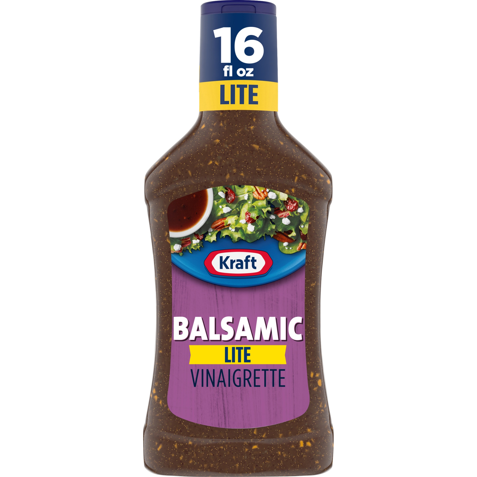 slide 1 of 7, Kraft Balsamic Vinaigrette Lite Salad Dressing Bottle, 16 fl oz