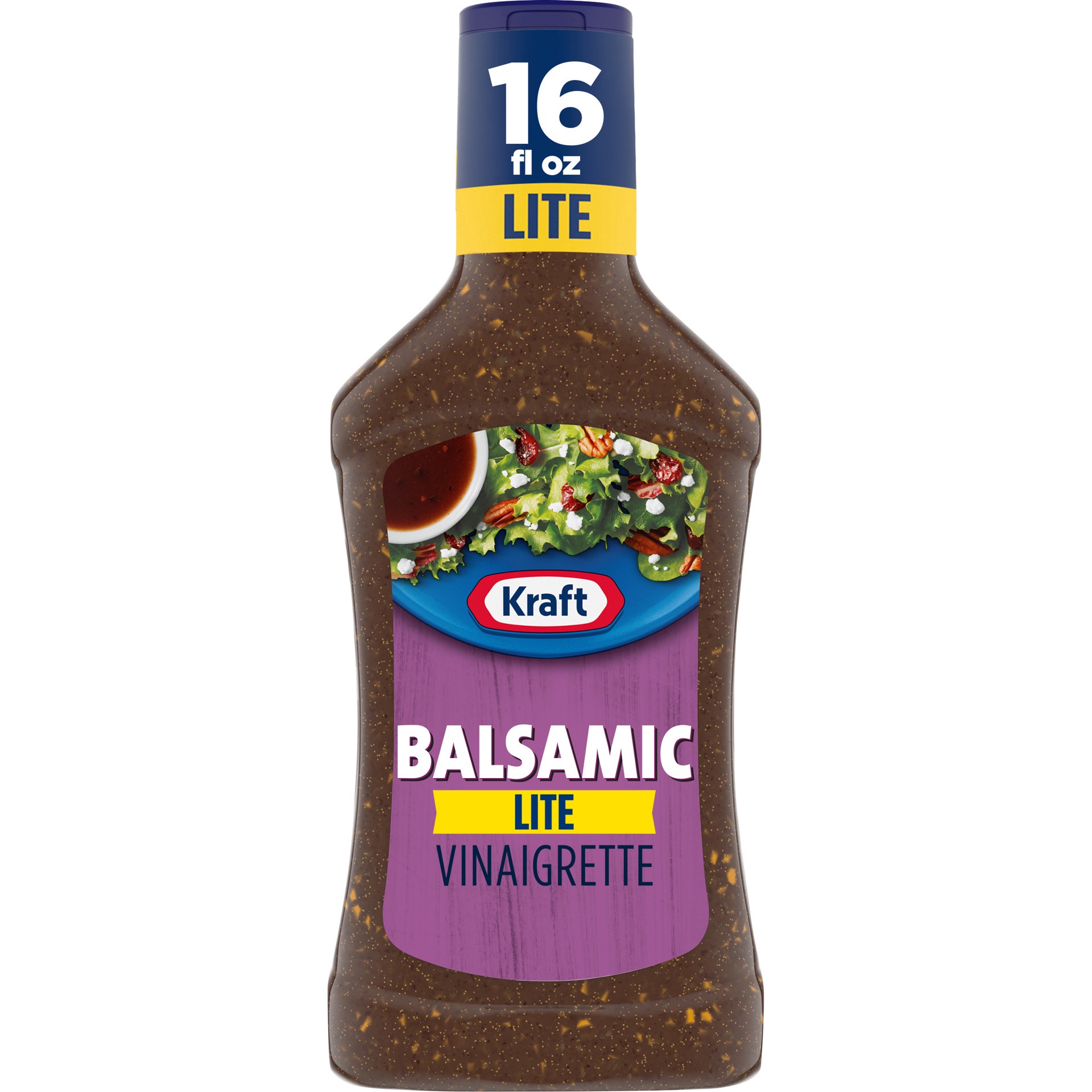 slide 1 of 9, Kraft Balsamic Vinaigrette Lite Salad Dressing, 16 fl oz Bottle, 16 fl oz