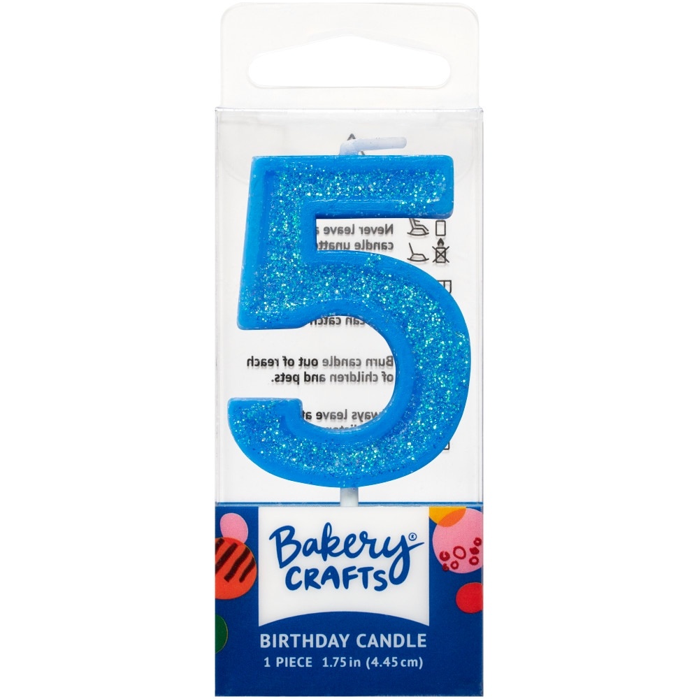 slide 1 of 1, DecoPac Five Birthday Candle Cake Decoration - Blue, 1 ct
