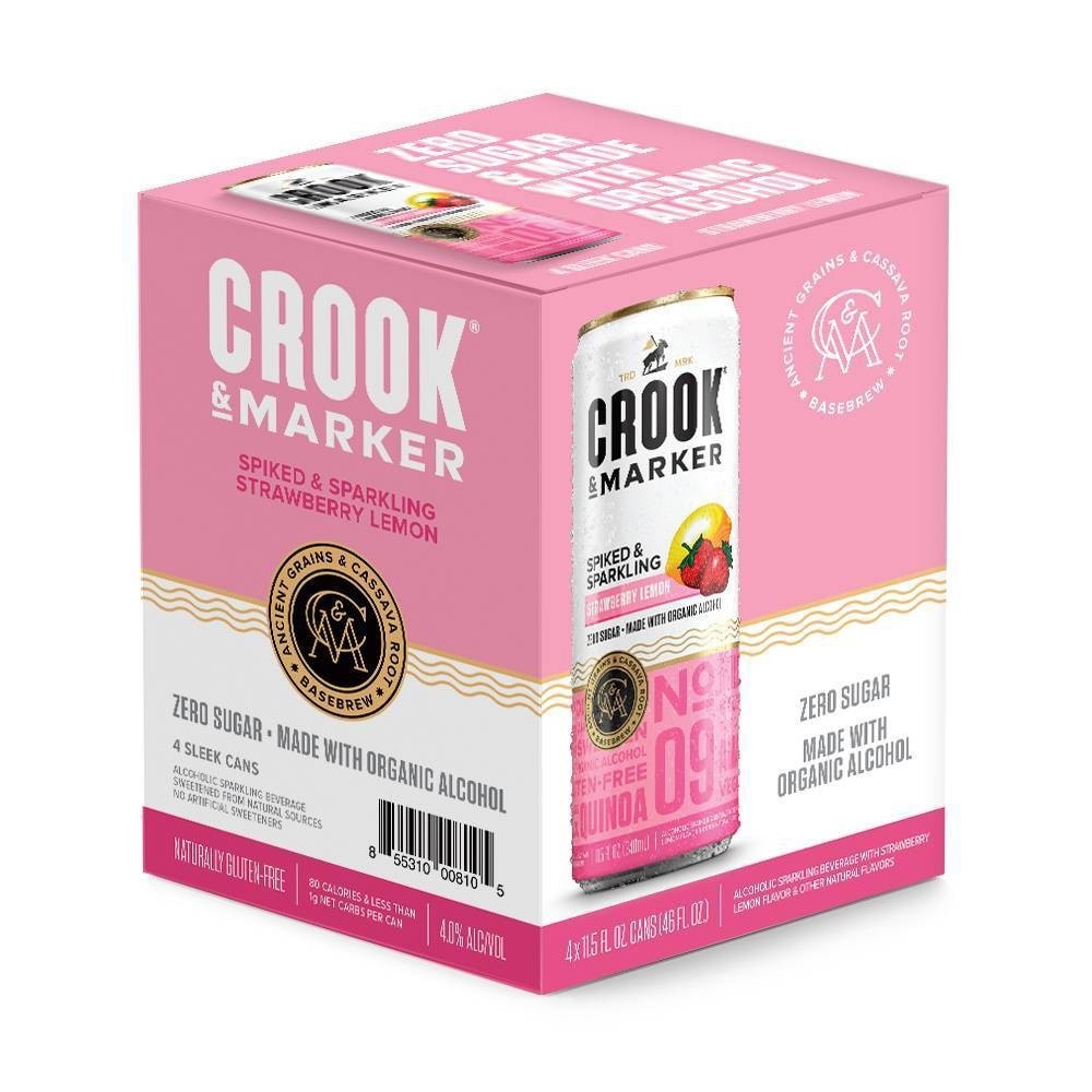 slide 1 of 1, Crook & Marker Strawberry Lemon - 4 ct; 11.5 fl oz, 4 ct; 11.5 fl oz