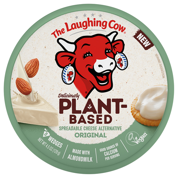 slide 1 of 1, The Laughing Cow Plant-Based Original Spreadable Cheese Wedges, 8 pack (4.5 oz), 8 ct