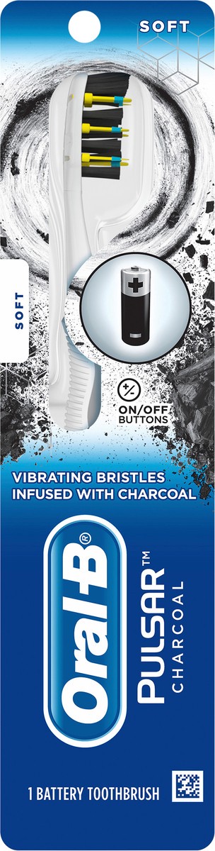 slide 3 of 3, Oral-B Pulsar Battery Toothbrush with Charcoal Infused Bristles, Soft, 1 count, 1 ct