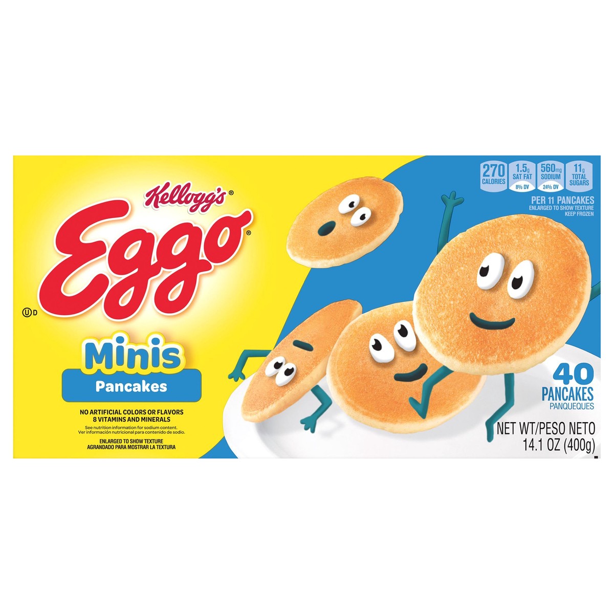 slide 1 of 5, Eggo Minis Frozen Pancake Bites, Original, 14.1 oz, 40 Count, Frozen, 14.1 oz