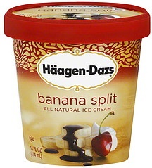 slide 1 of 1, Häagen-Dazs Banana Split Ice Cream, 14 oz