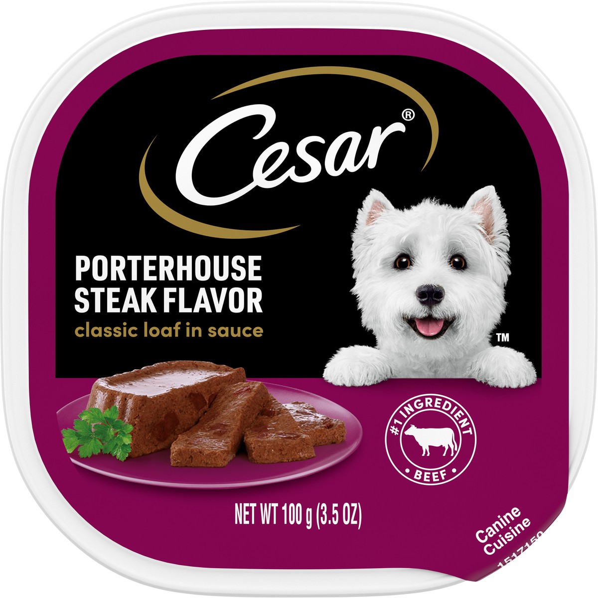 slide 8 of 9, Cesar® wet dog food, porterhouse steak flavor, 3.5 oz
