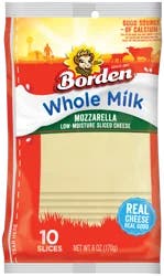Borden Whole Milk Mozzarella Sliced Cheese