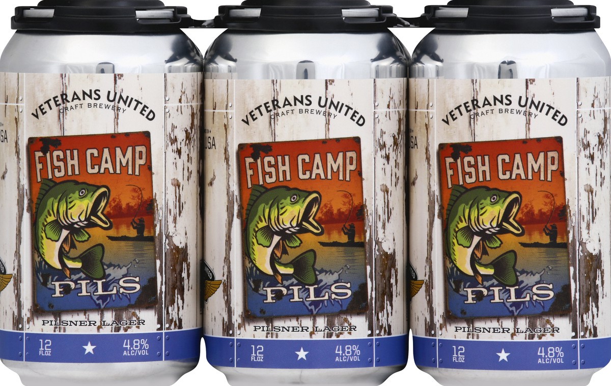 slide 2 of 7, Veterans United Fish Camp 6Pk Can, 6 ct