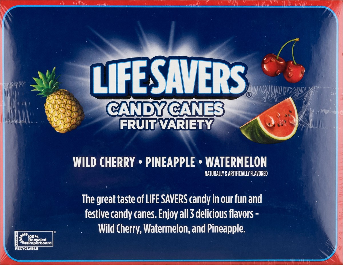 slide 3 of 9, Life Savers Fruit Variety Wild Cherry/Pineapple/Watermelon Candy Canes 12 ea, 12 ct