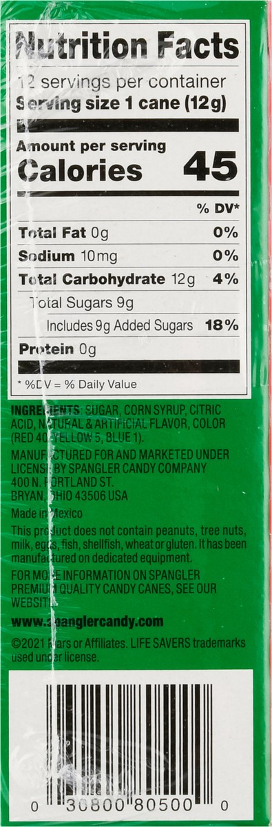 slide 6 of 9, Life Savers Fruit Variety Wild Cherry/Pineapple/Watermelon Candy Canes 12 ea, 12 ct