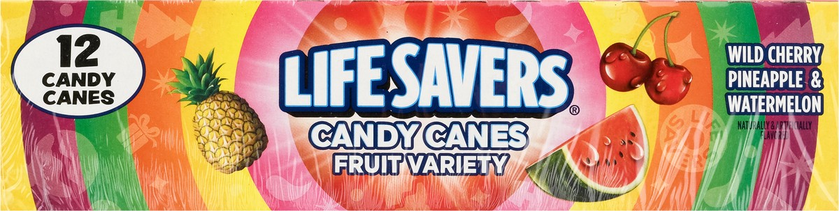 slide 7 of 9, Life Savers Fruit Variety Wild Cherry/Pineapple/Watermelon Candy Canes 12 ea, 12 ct