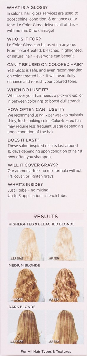 slide 7 of 9, Le Color Gloss Cool Blonde One Step Toning Gloss 4.0 fl oz, 1 ct