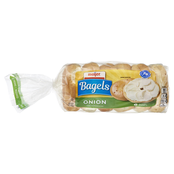 slide 1 of 1, Meijer Onion Bagels, 6 ct