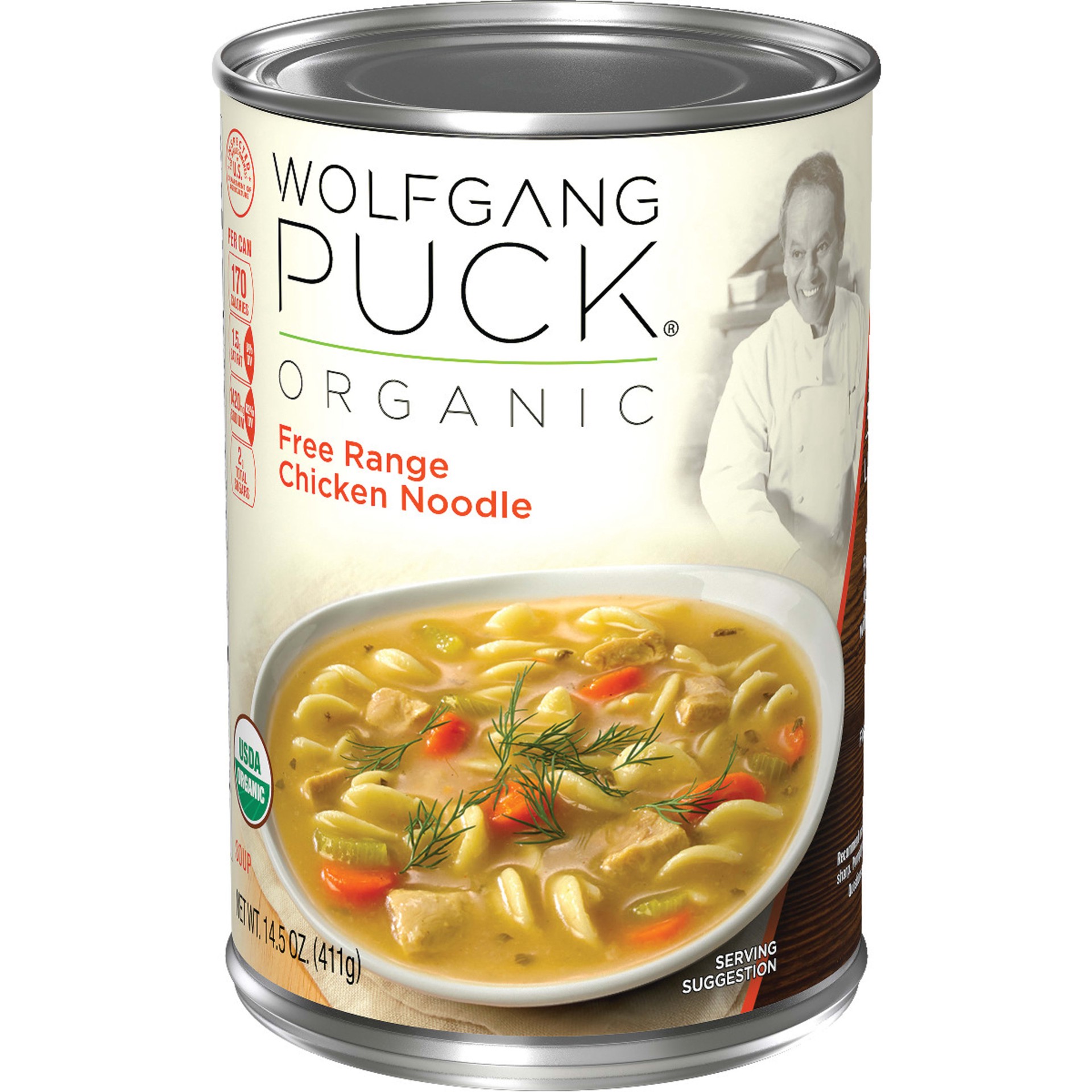 slide 1 of 5, Wolfgang Puck Organic Free Range Chicken Noodle Soup, 14.5 oz., 14.5 oz