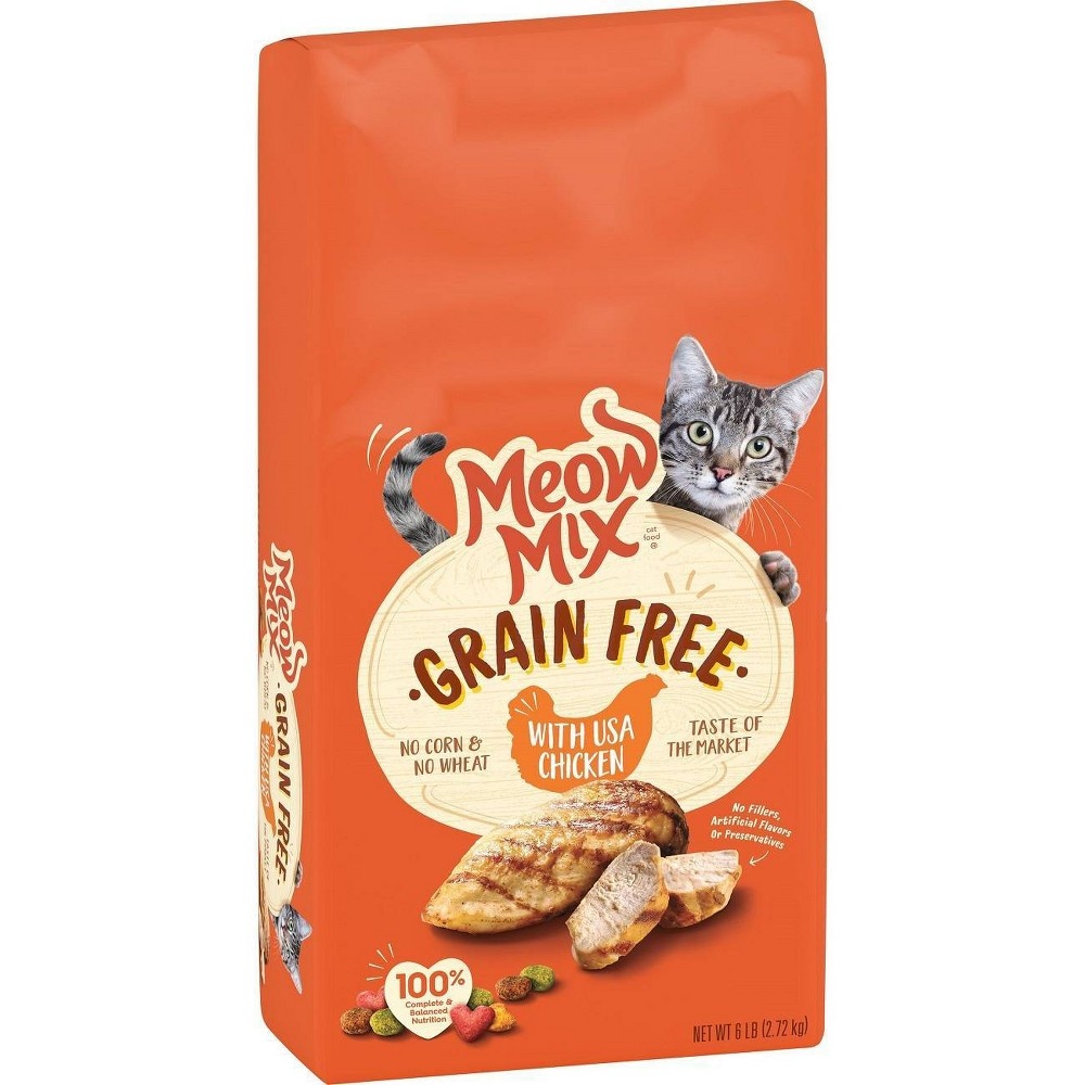 slide 4 of 4, Meow Mix Grain Free with USA Chicken, 6 lb