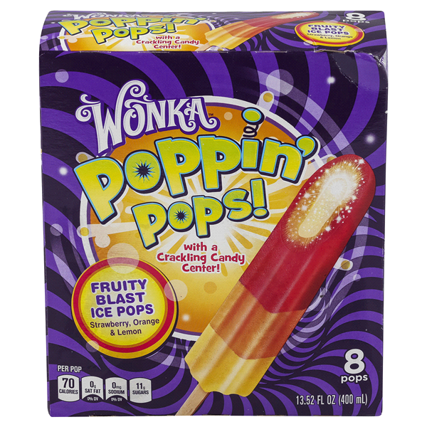 slide 1 of 1, WONKA Poppin' Pops Fruity Blast Ice Pops Strawberry, Orange & Lemon, 13.52 oz