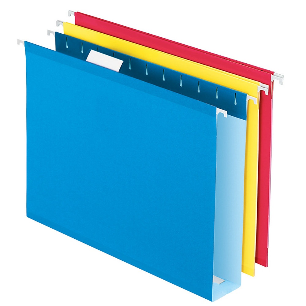 slide 1 of 1, Office Depot Box-Bottom Hanging File Folders, Letter Size (8-1/2'' X 11''), 2'' Expansion, Assorted Colors, Pack Of 12, 12 ct