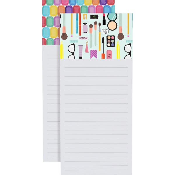 slide 1 of 3, Office Depot Brand Chunky Tape List Pad, 4'' X 9'', Narrow Ruled, 50 Sheets, Assorted Designs, 50 ct