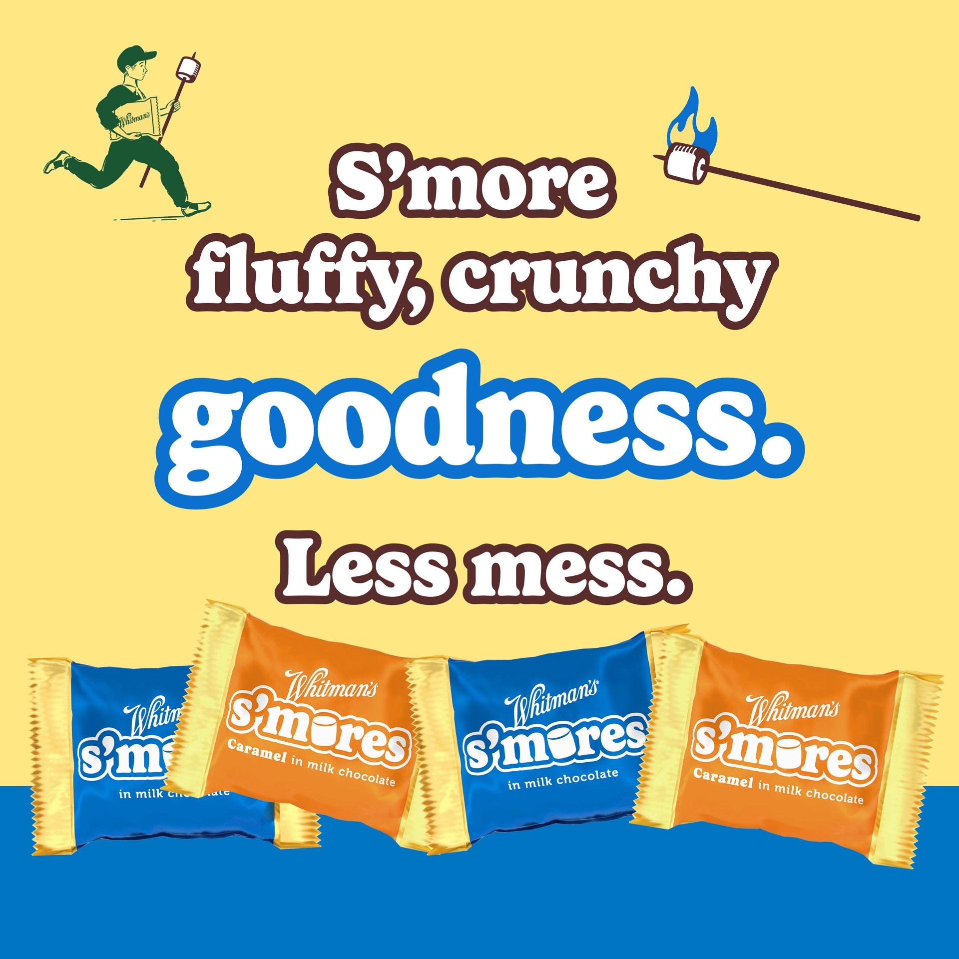 slide 2 of 4, WHITMAN'S S'Mores Milk Chocolate Candy Classic Marshmallow, 7.3 oz bag, 10 ct