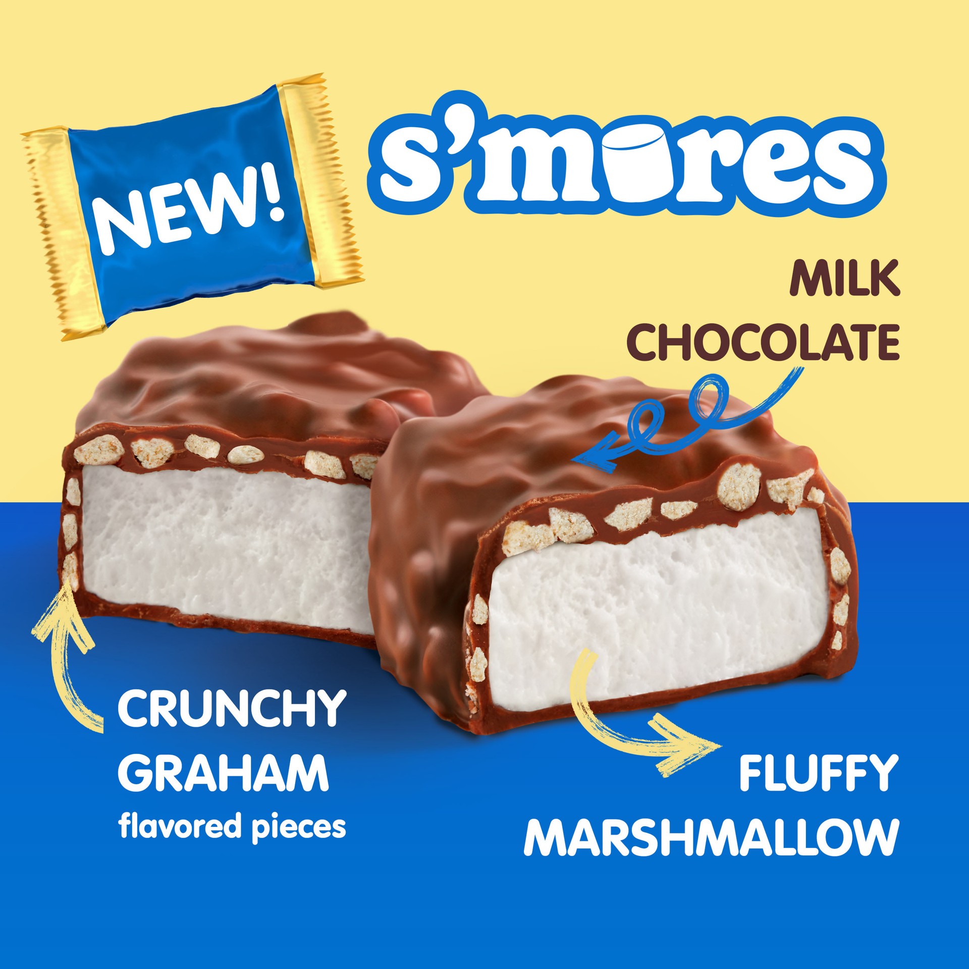 slide 4 of 4, WHITMAN'S S'Mores Milk Chocolate Candy Classic Marshmallow, 7.3 oz bag, 10 ct