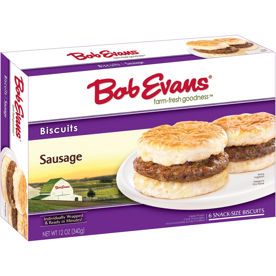 slide 2 of 3, Bob Evans Biscuit Homestyle Sausage Snack Size, 12 oz