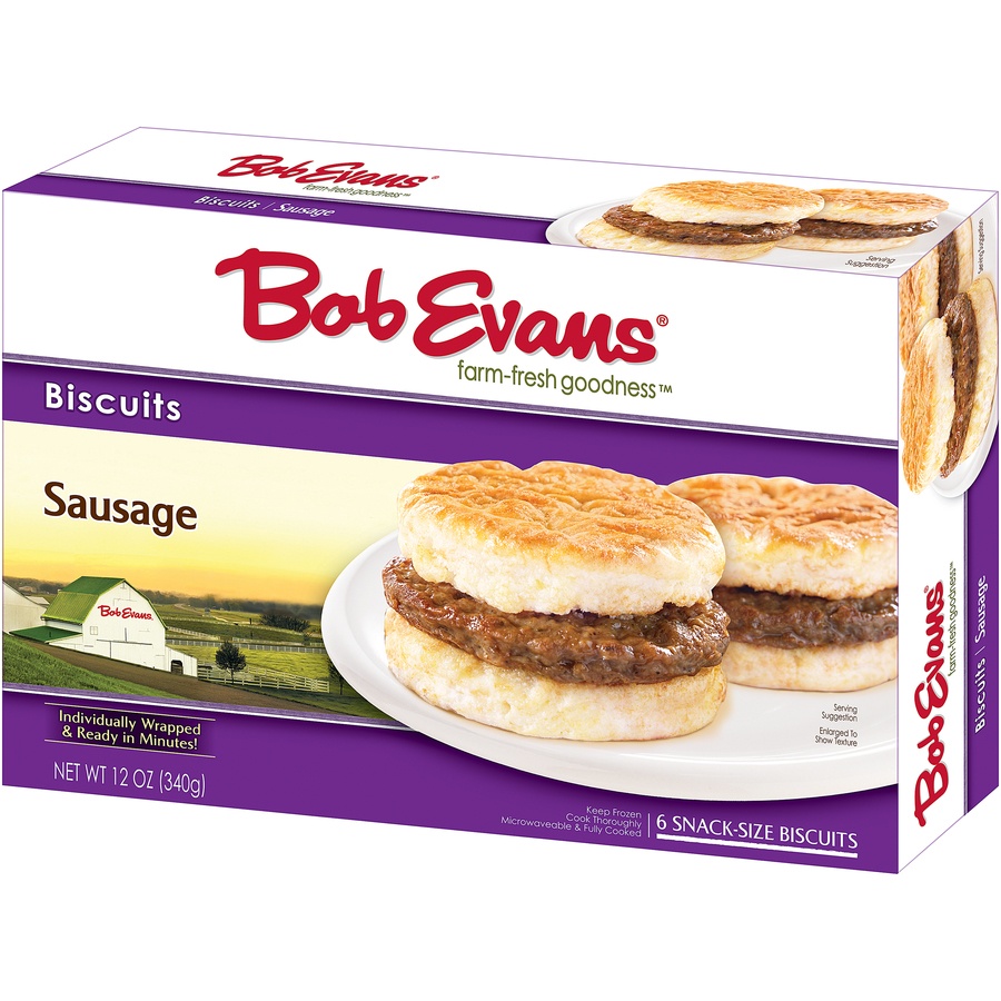 slide 3 of 3, Bob Evans Biscuit Homestyle Sausage Snack Size, 12 oz