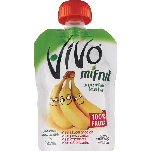 slide 1 of 1, Vivo MiFrut Banana Puree 3.17 oz, 3.17 oz
