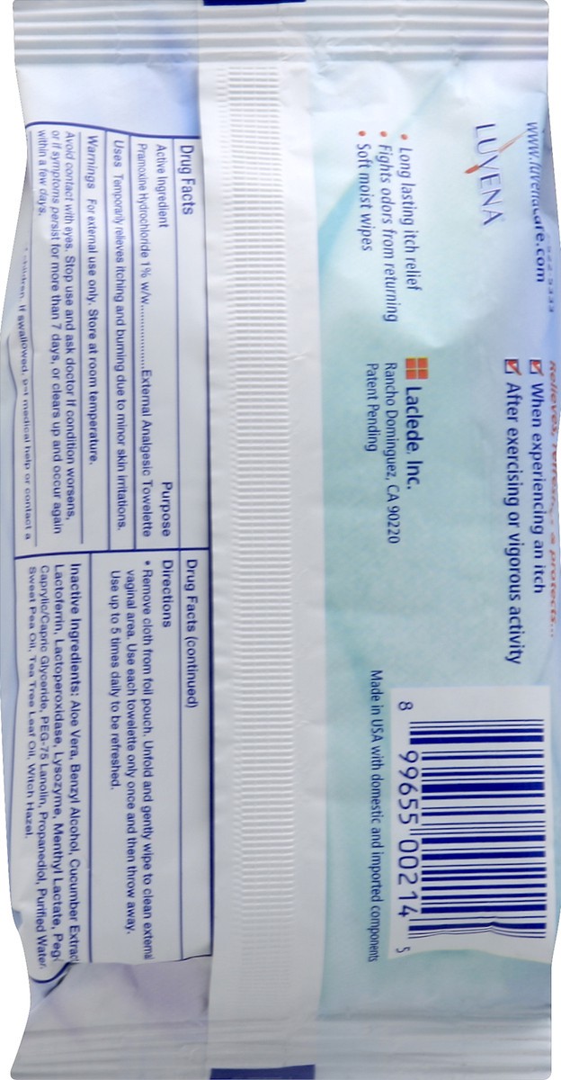 slide 6 of 7, Luvena Wipes 1 ea, 25 ct