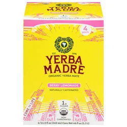 Guayaki Yerba Mate Berry Lemonade 4-11.5 oz