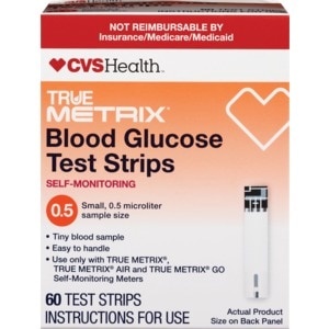 slide 1 of 1, Cvs Health True Metrix Blood Glucose Test Strips, 60 Ct, 60 ct