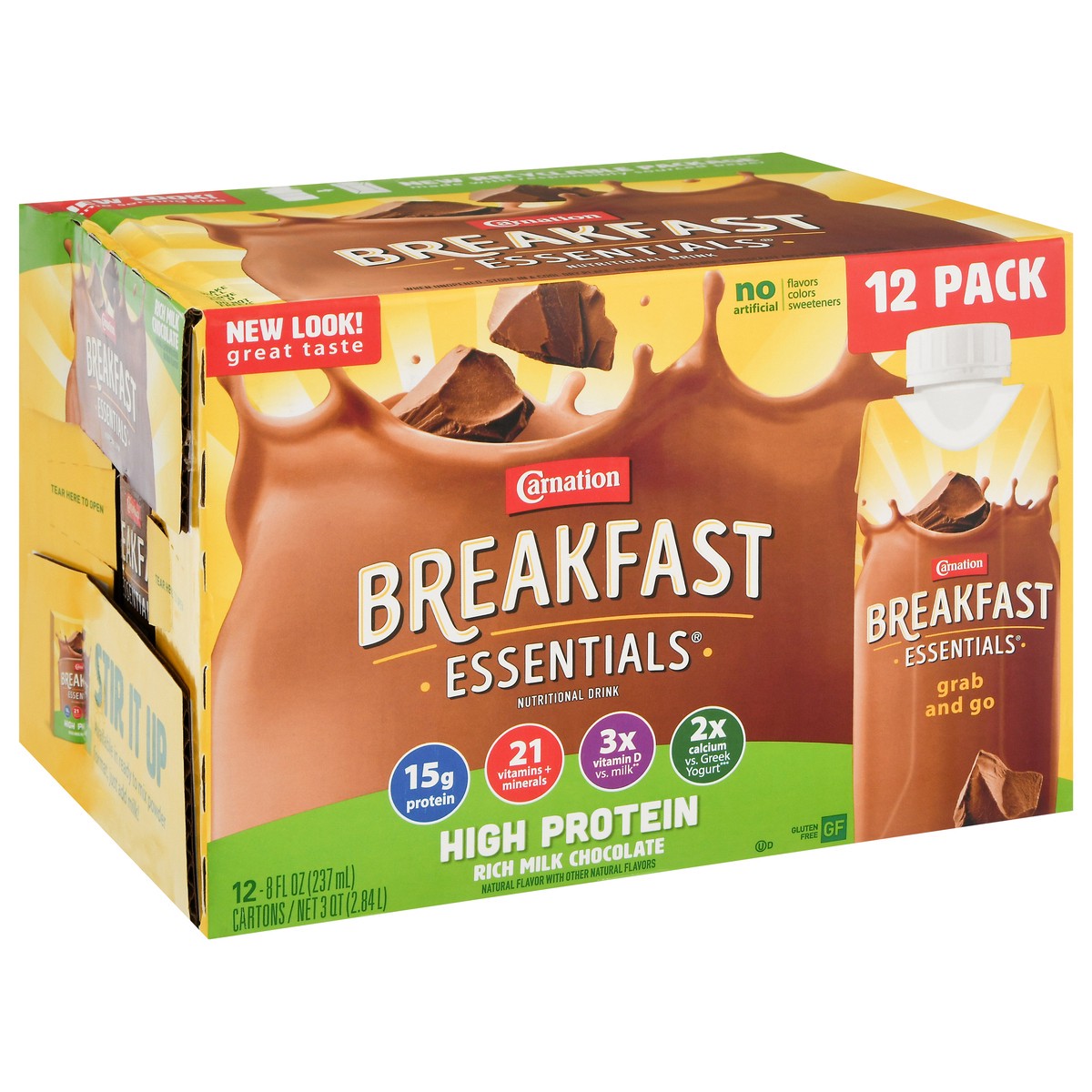 slide 6 of 12, Carnation Breakfast Essentials High Protein Rich Milk Chocolate Nutritional Drink 12 - 8 fl oz Cartons, 12 ct