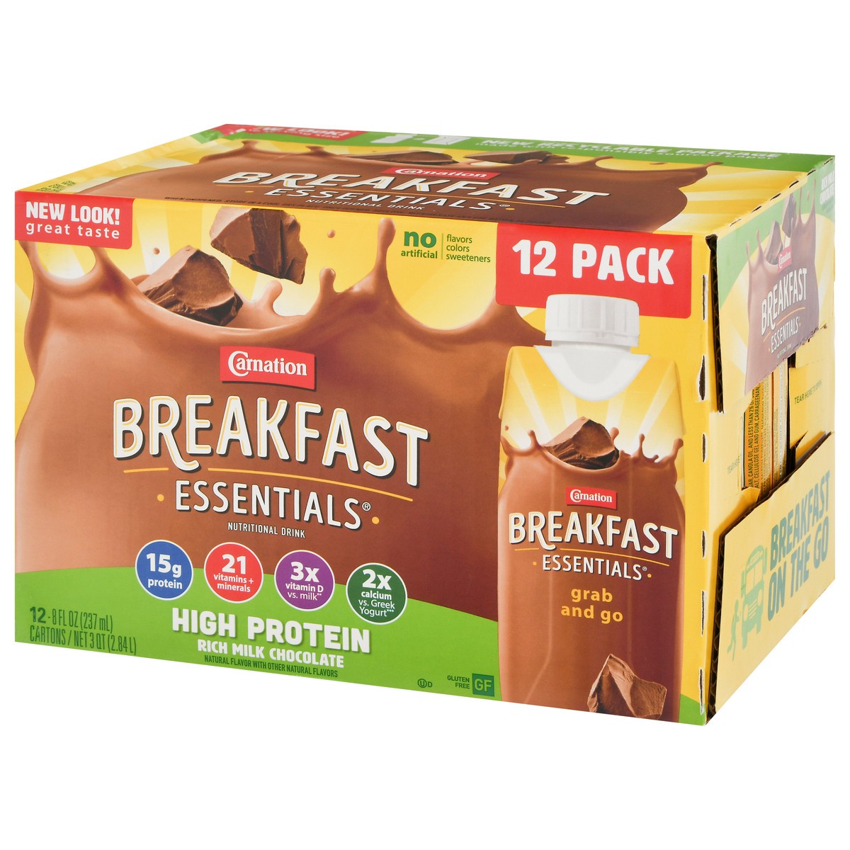 slide 11 of 12, Carnation Breakfast Essentials High Protein Rich Milk Chocolate Nutritional Drink 12 - 8 fl oz Cartons, 12 ct