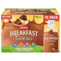 Carnation Breakfast Essentials High Protein Rich Milk Chocolate Nutritional Drink 12 - 8 fl oz Cartons