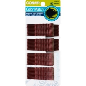 slide 1 of 1, Conair Conair Color Match Auburn Bobby Pins, 90 ct