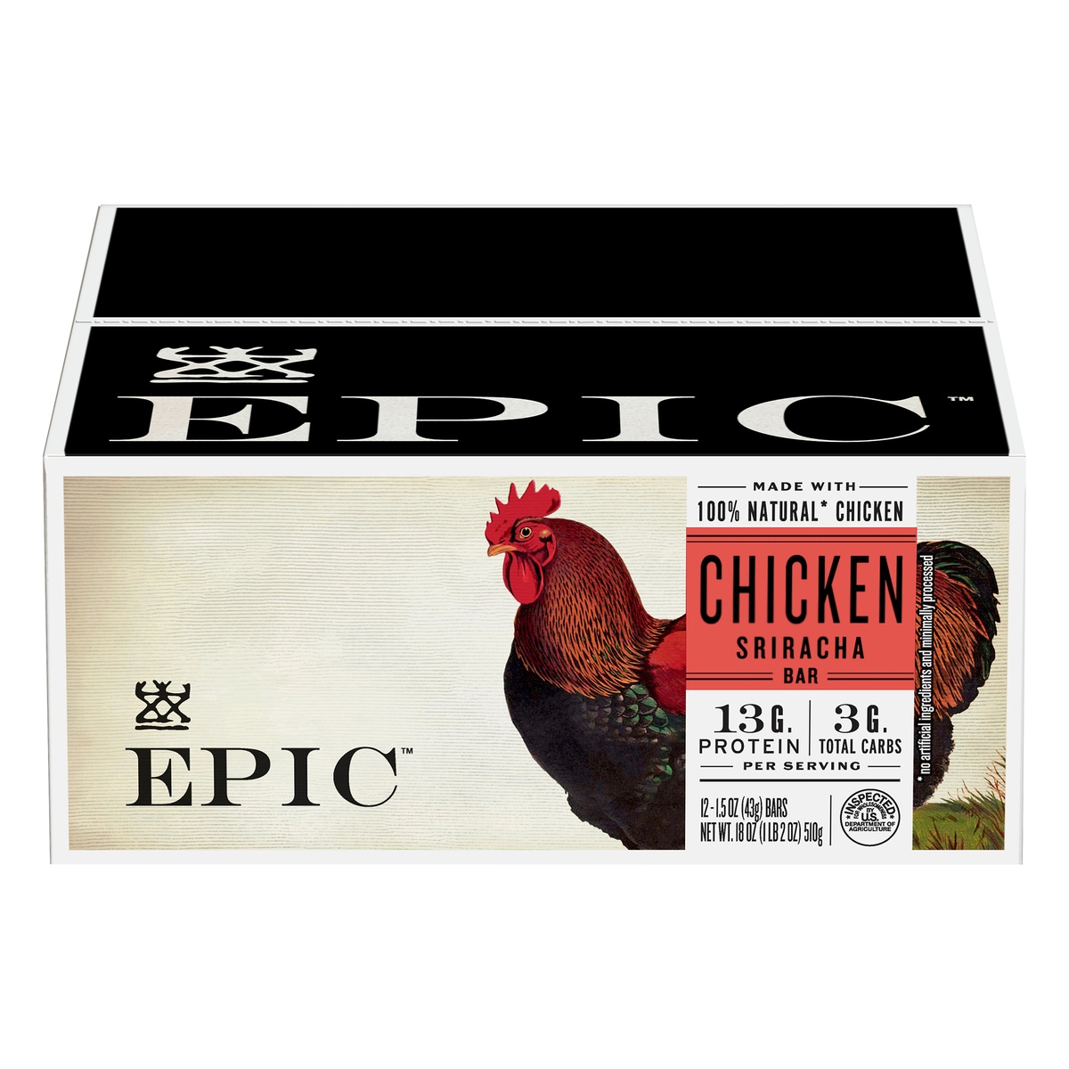 slide 1 of 10, Epic Chicken Sriracha Protein Bars, Keto Consumer Friendly, 12 ct; 1.5 oz