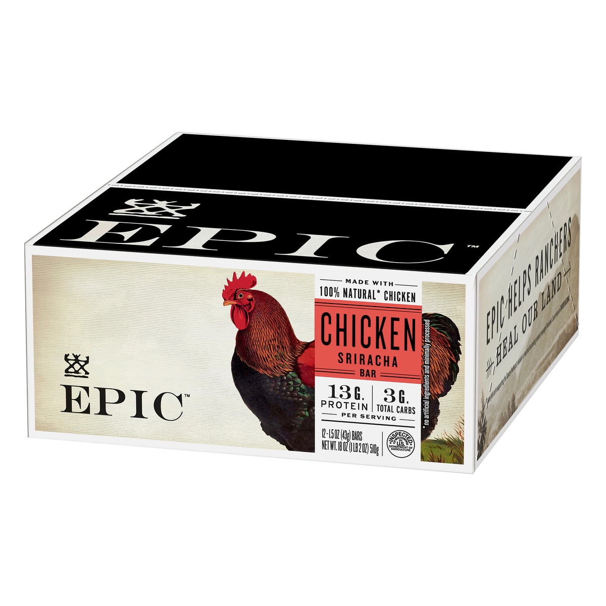 slide 3 of 10, Epic Chicken Sriracha Protein Bars, Keto Consumer Friendly, 12 ct; 1.5 oz