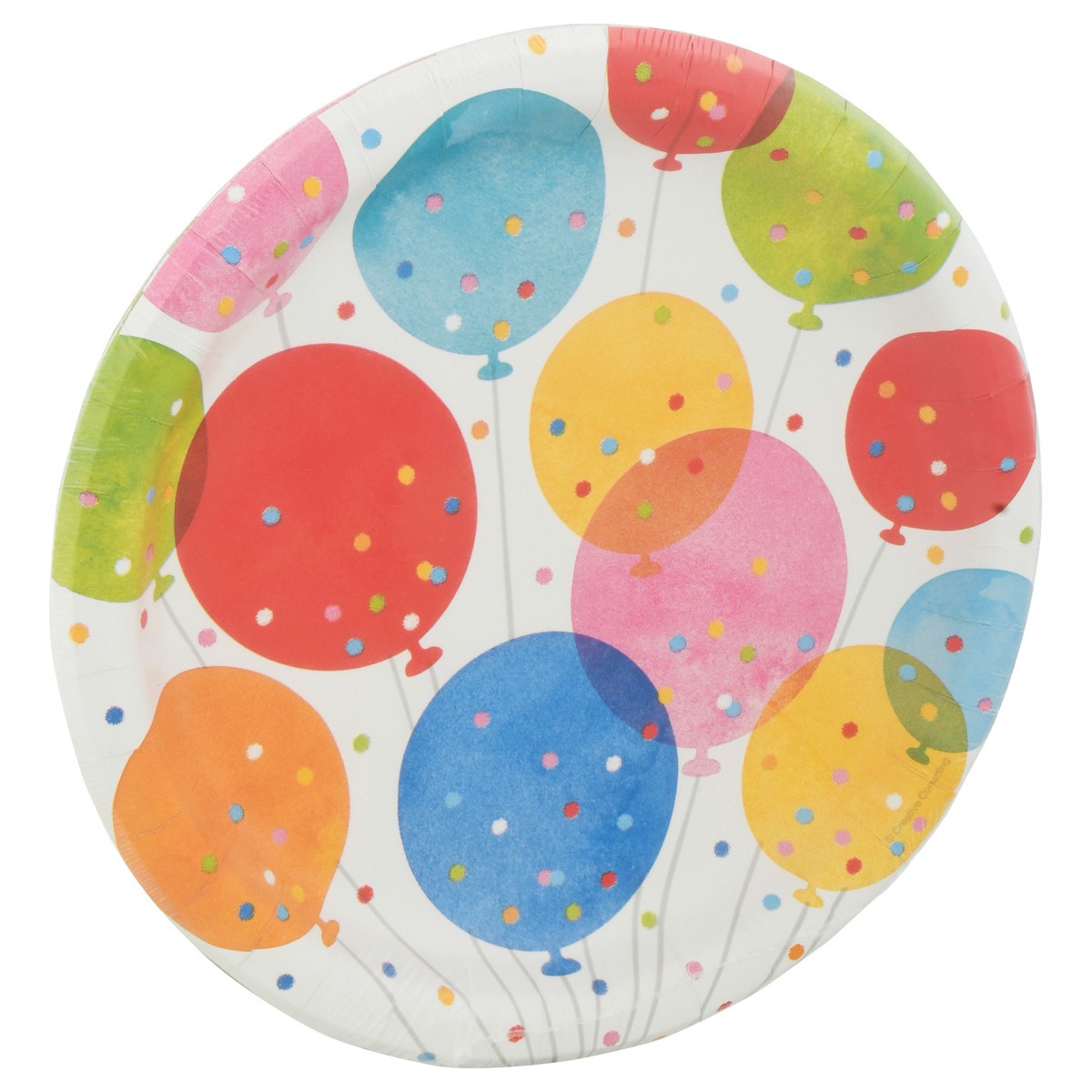 slide 4 of 9, Celebrations 8.75 Inch Confetti Balloons Plates 8 ea, 8 ct