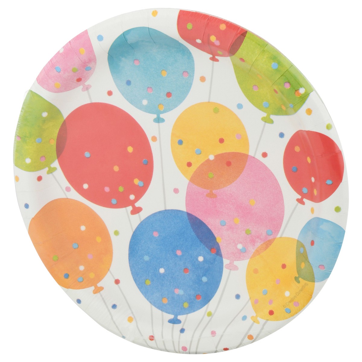 slide 9 of 9, Celebrations 8.75 Inch Confetti Balloons Plates 8 ea, 8 ct
