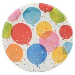 Celebrations Confetti Balloons Plates - 8.75 Inch, 8 Count