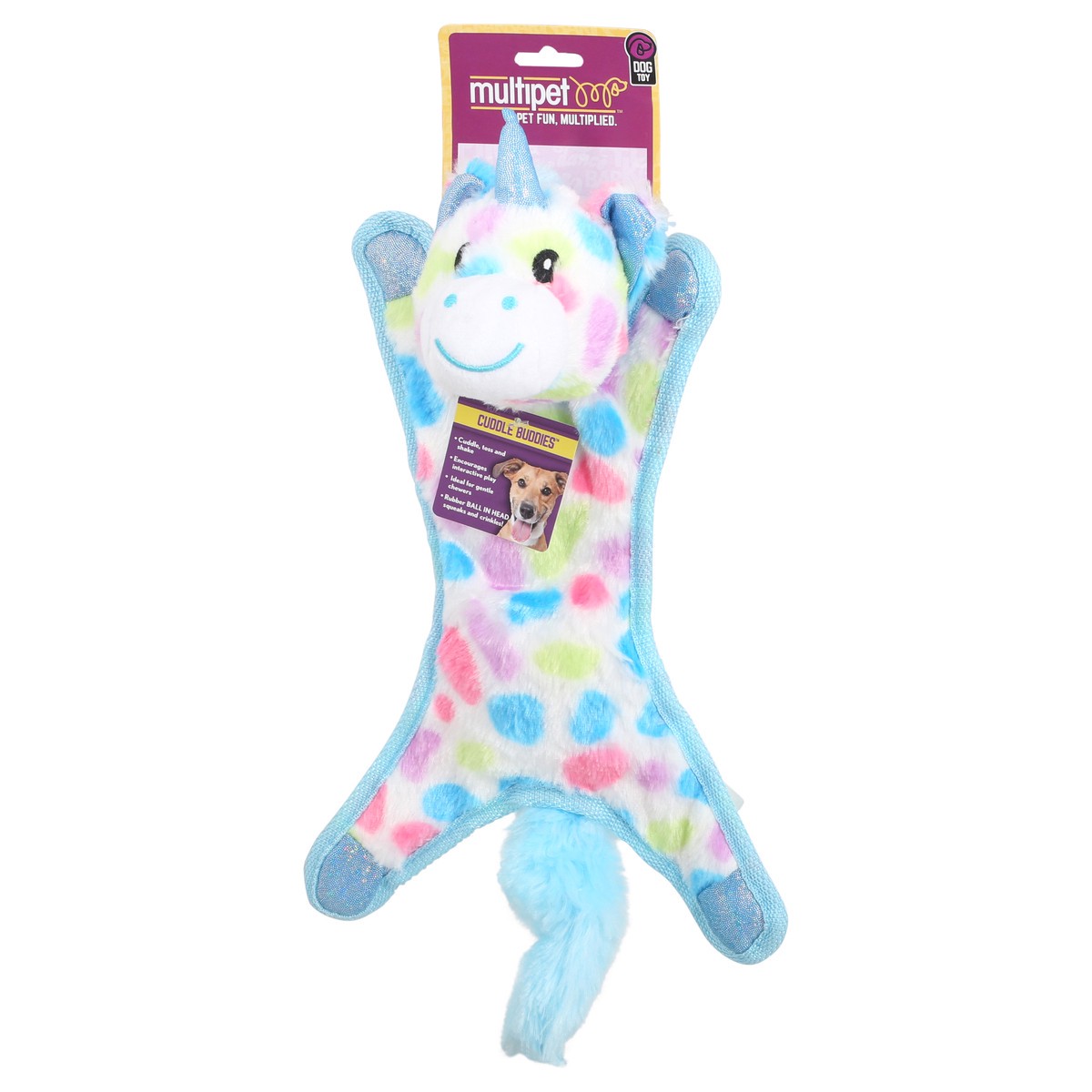 slide 2 of 9, Multipet Crinkle Unicorn Dog Toy, 1 ct